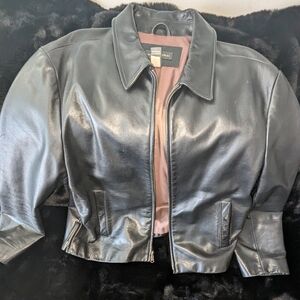 Leather Banana Republic Jacket  Dark Brown/Black. Size XL
